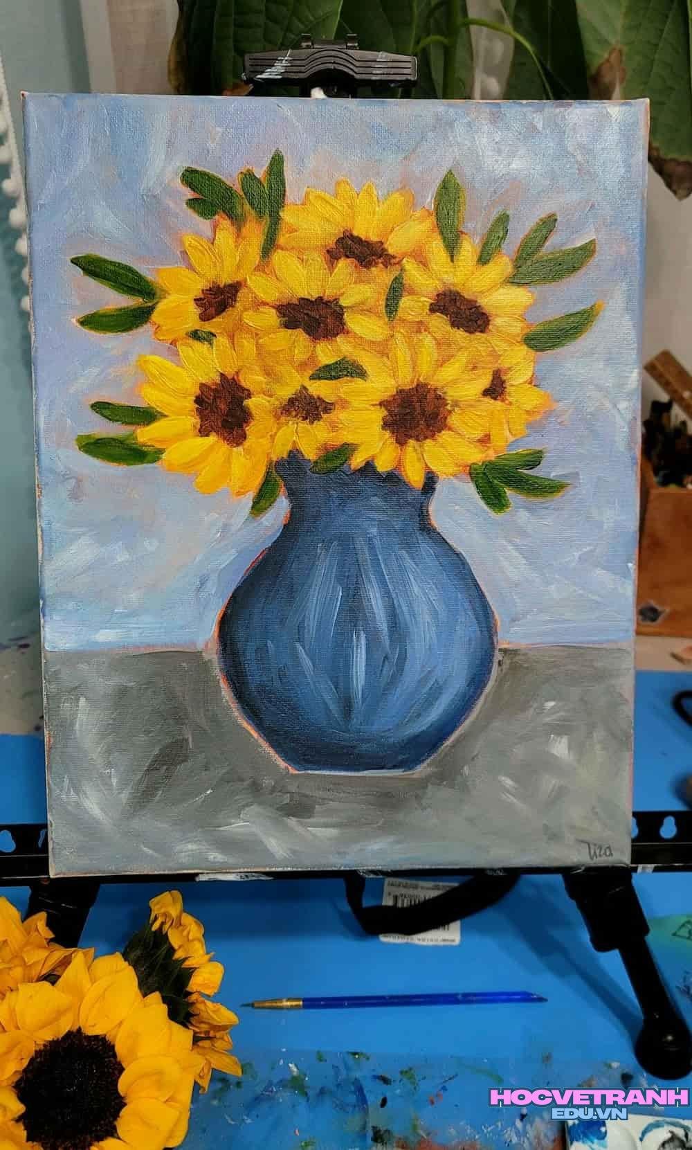 Bức tranh bình hoa xinh