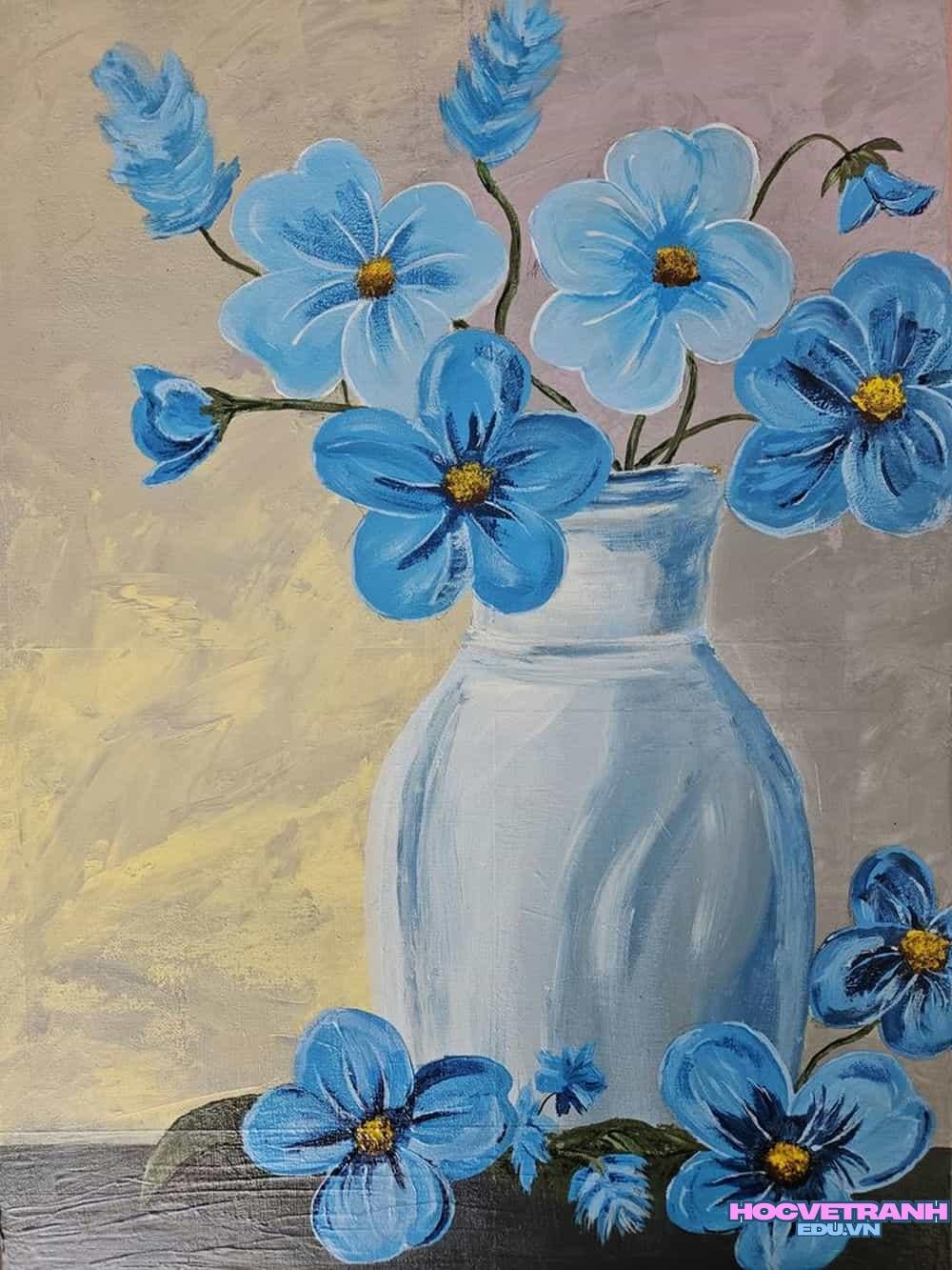 Thiếu nhi vẽ bình hoa