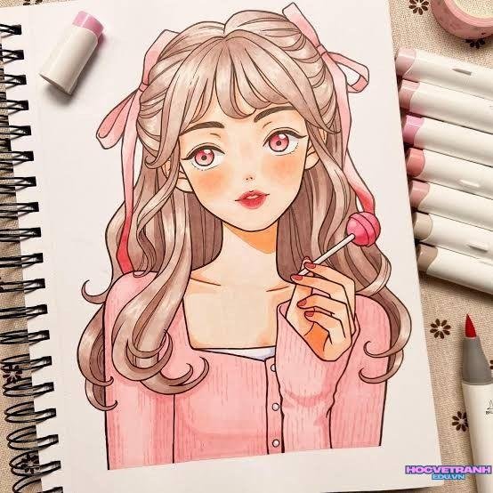 Tranh chibi màu sắc tươi