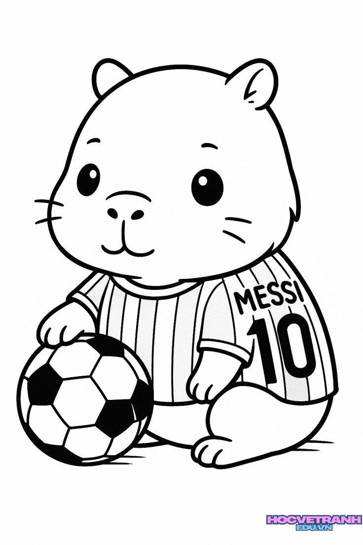 Tranh tô màu capybara dễ vẽ