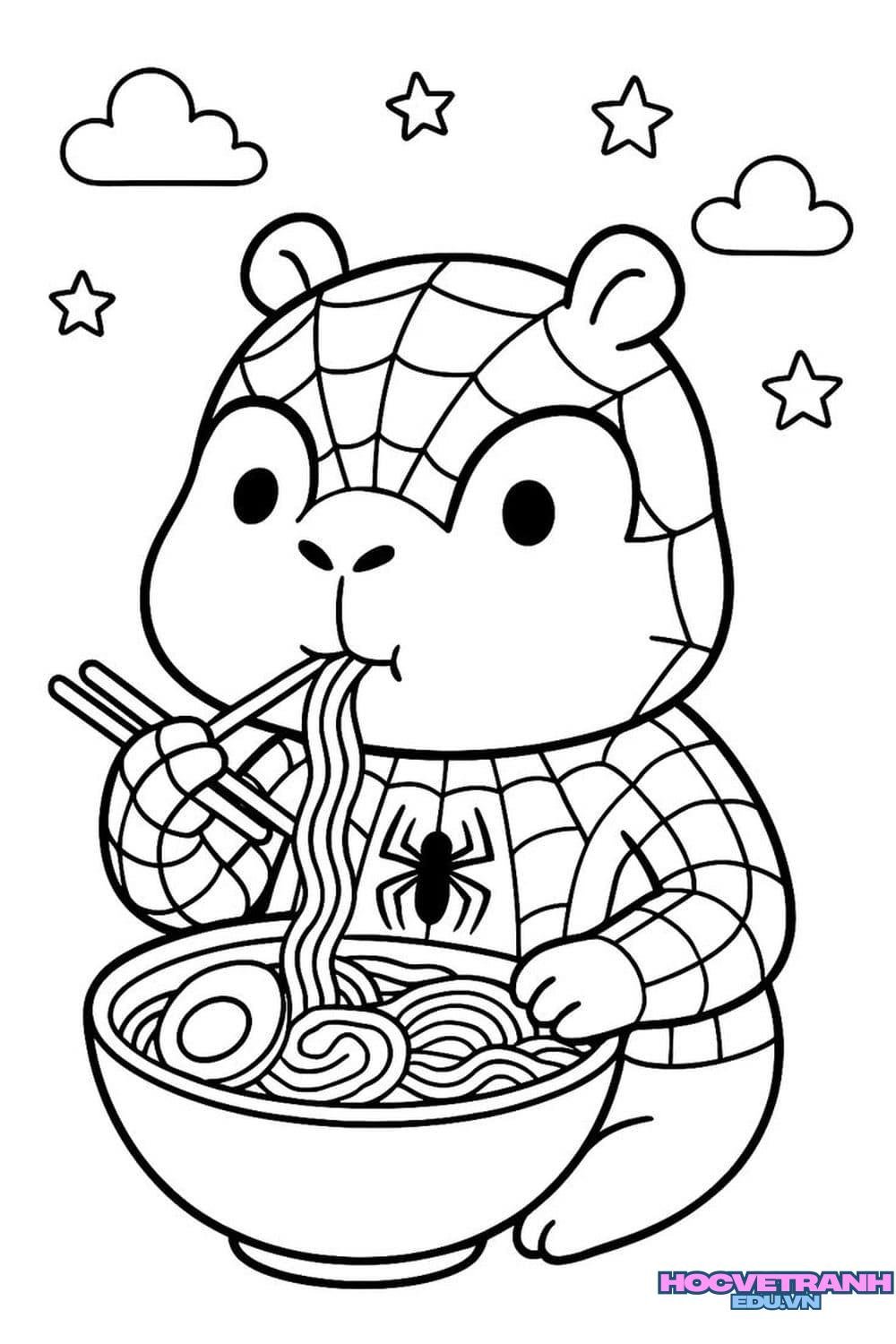 Tranh tô màu capybara ngộ nghĩnh