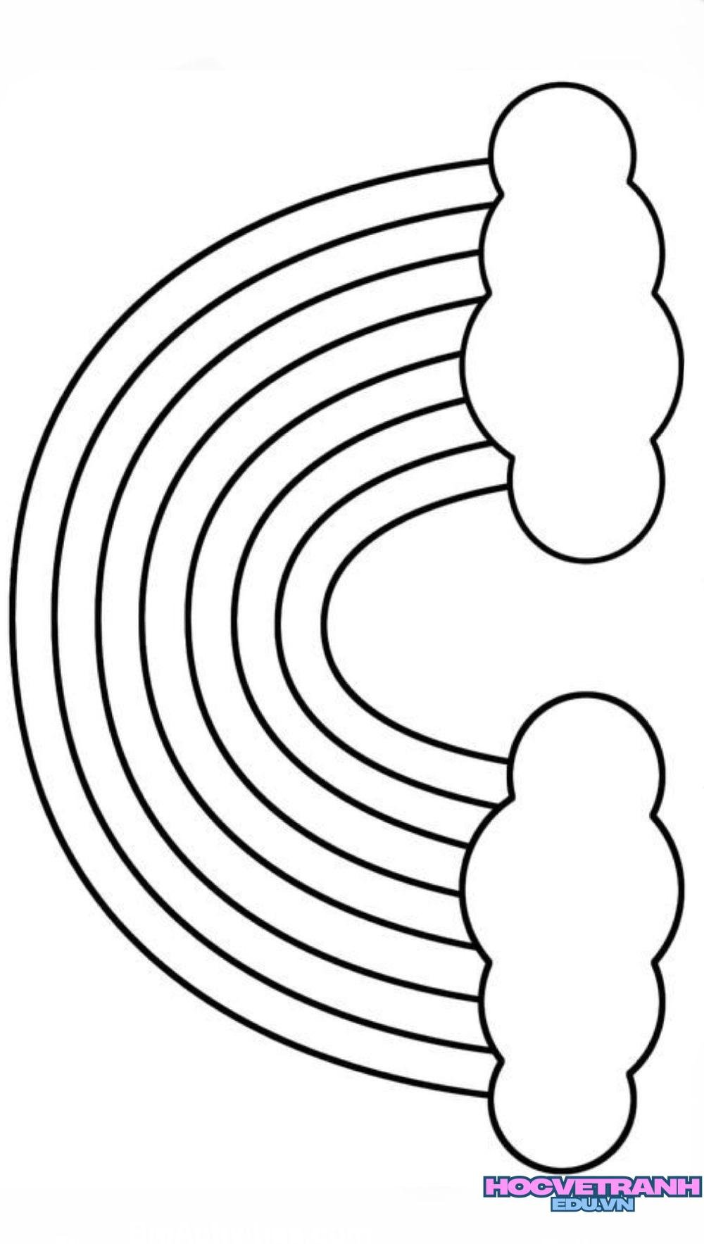 Tranh tô màu cầu vồng sáng