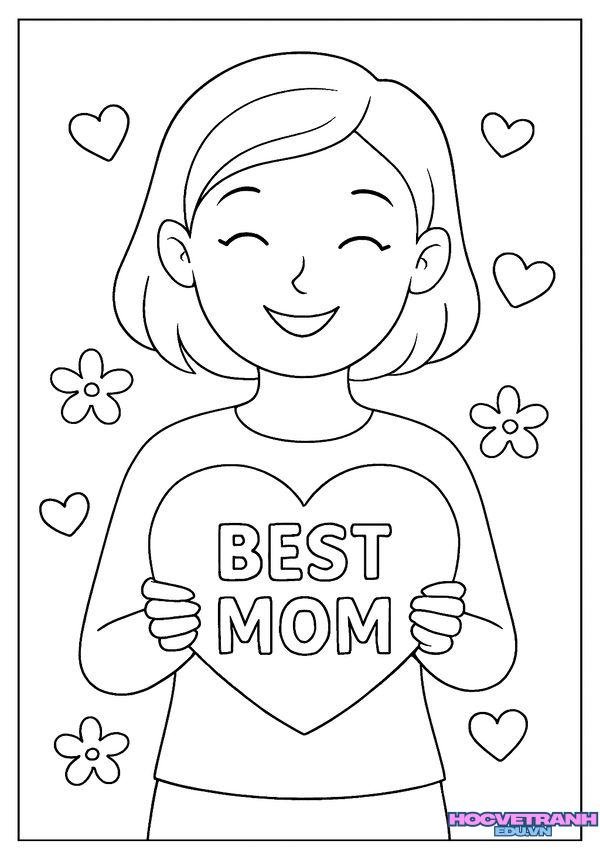 Tranh tô màu cây thông đáng yêu