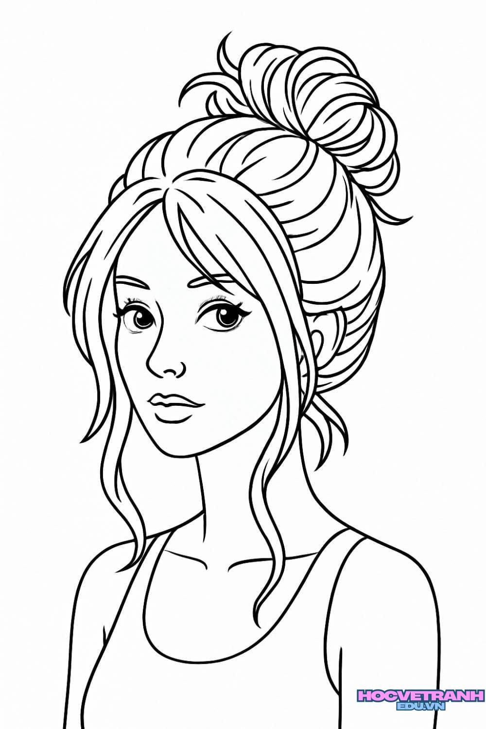 Tranh tô màu cây thông dễ thương