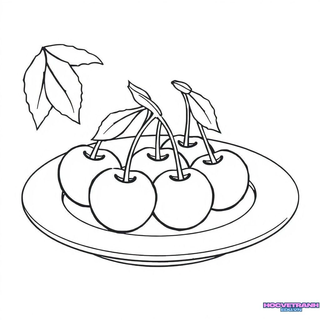 Tranh tô màu đĩa dễ thương