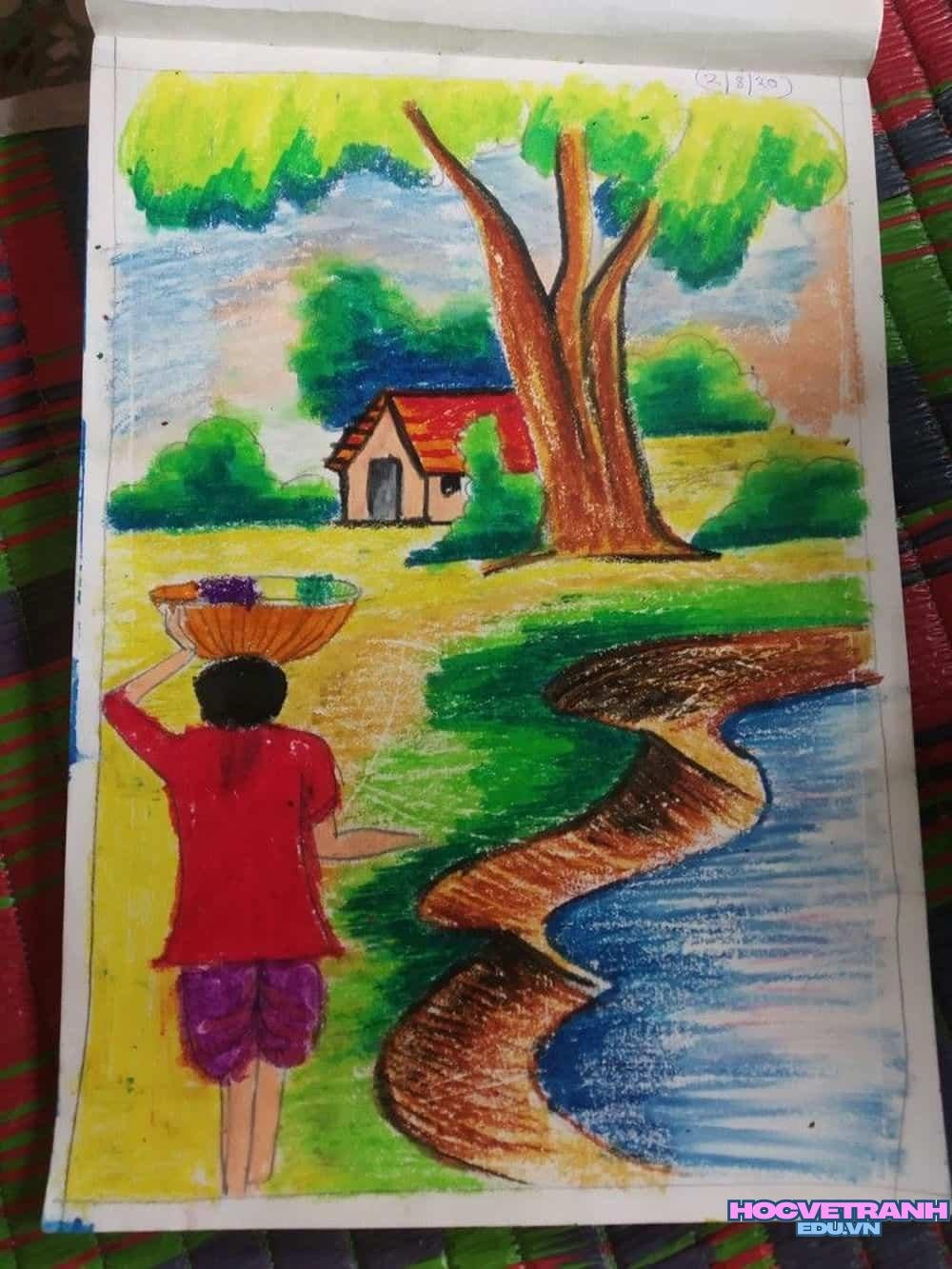 Tranh vẽ cảnh đẹp quê