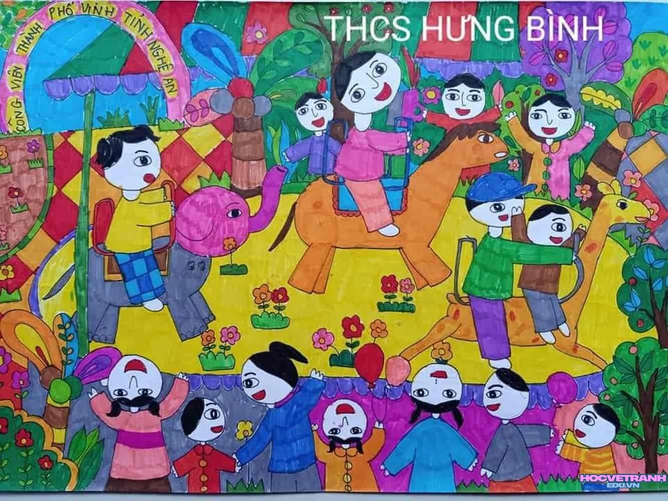 Tranh vẽ chào mừng đoàn