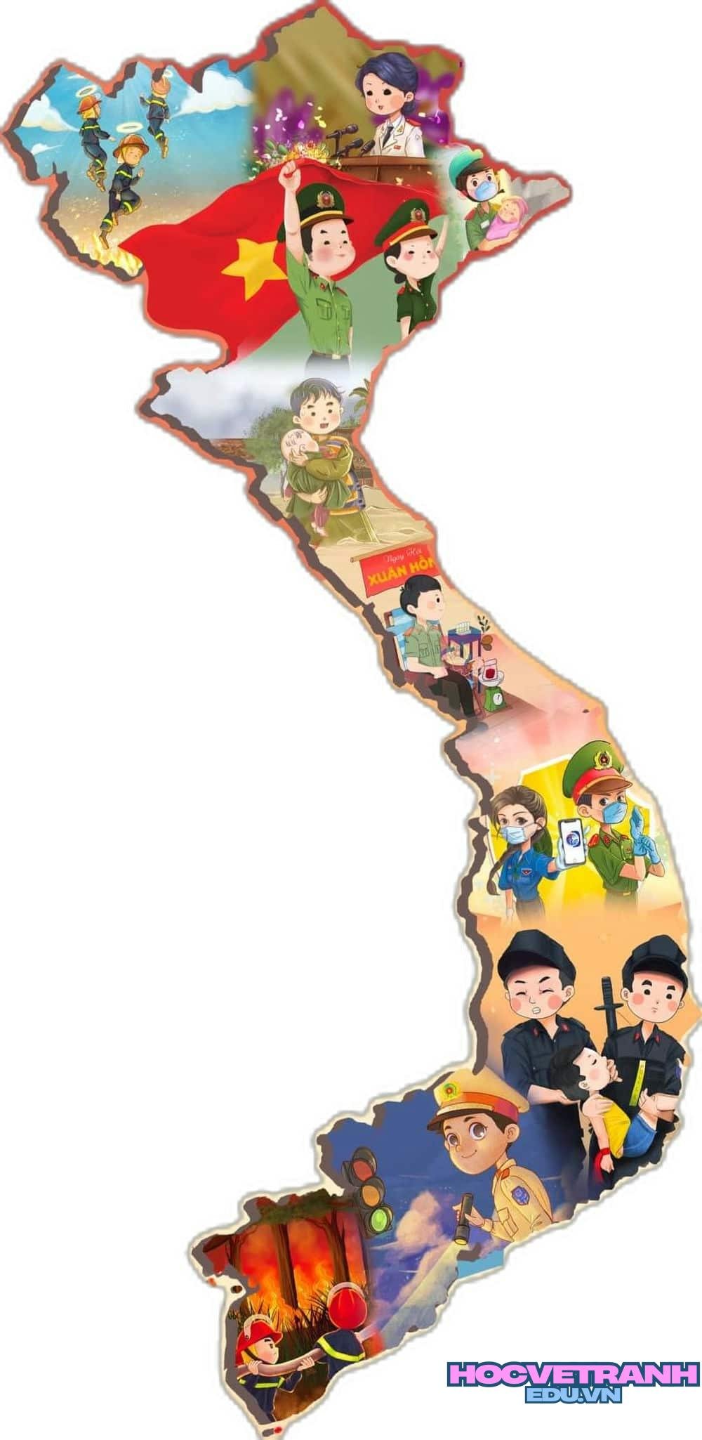 Vẽ bản đồ Việt Nam treo