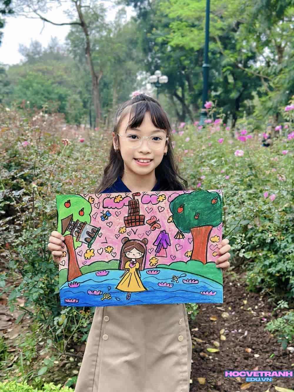 Vẽ tranh 20 10 dịu dàng