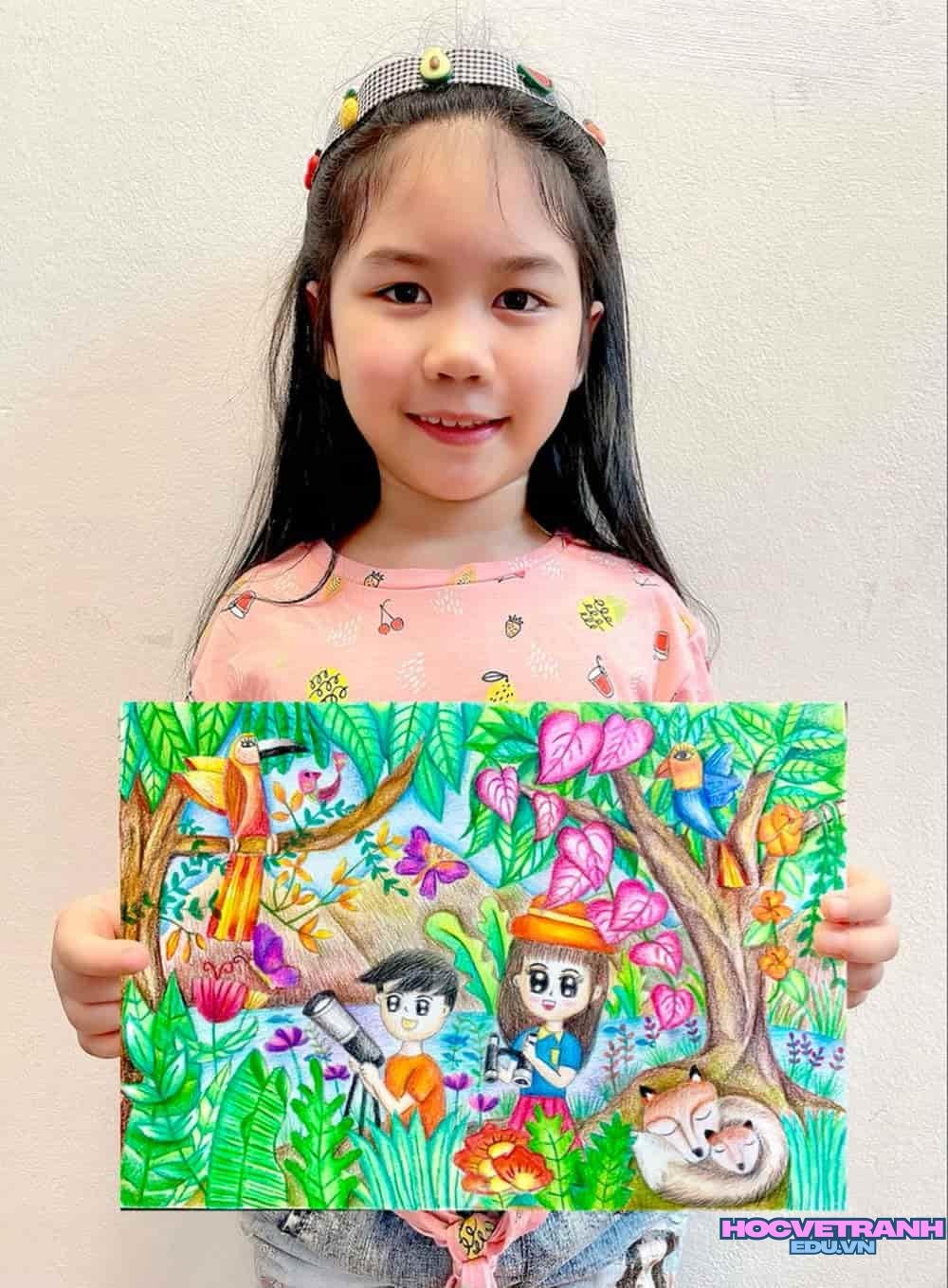 Vẽ tranh 20 10 gia đình