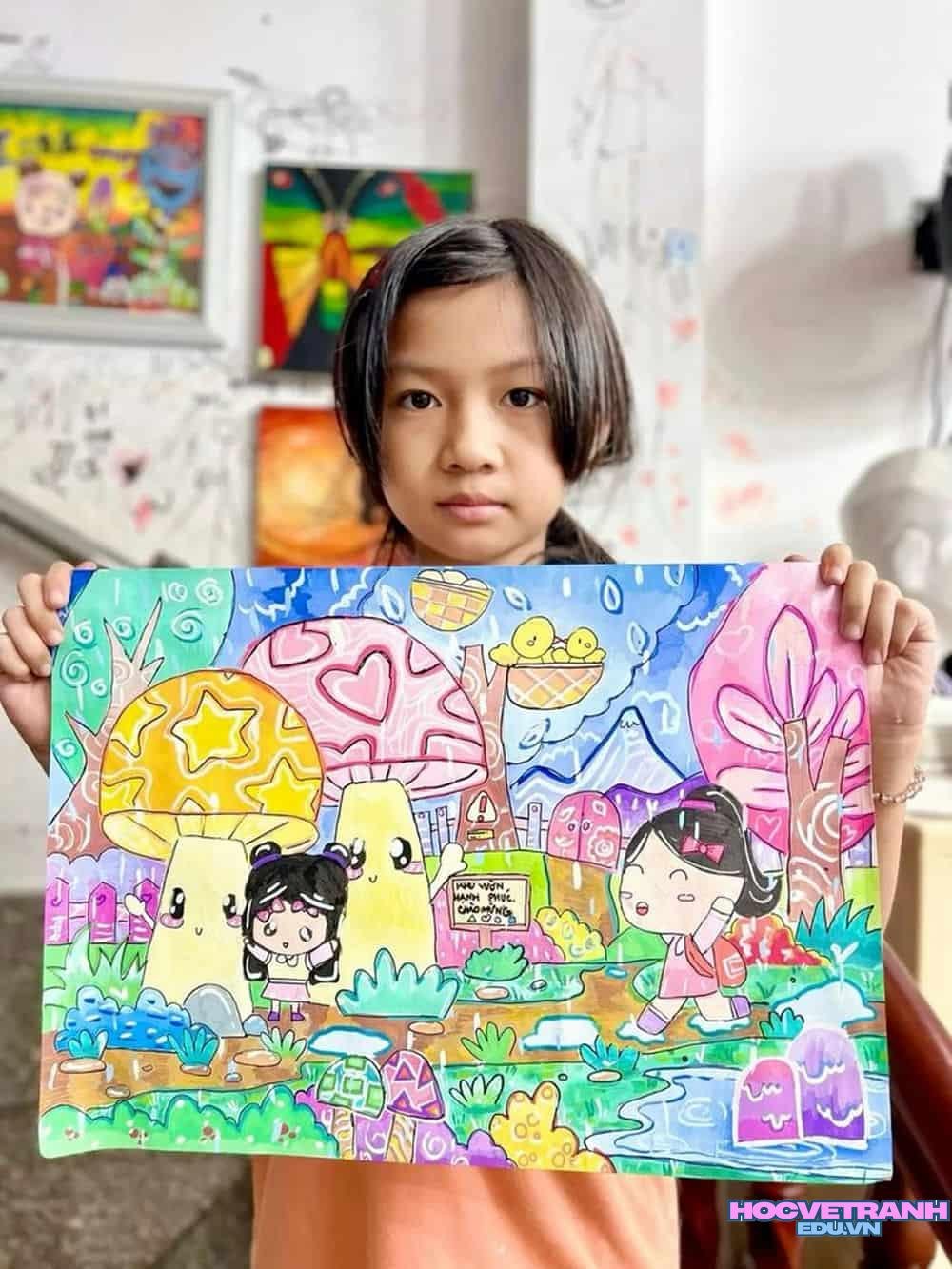 Vẽ tranh 20 10 hạnh phúc