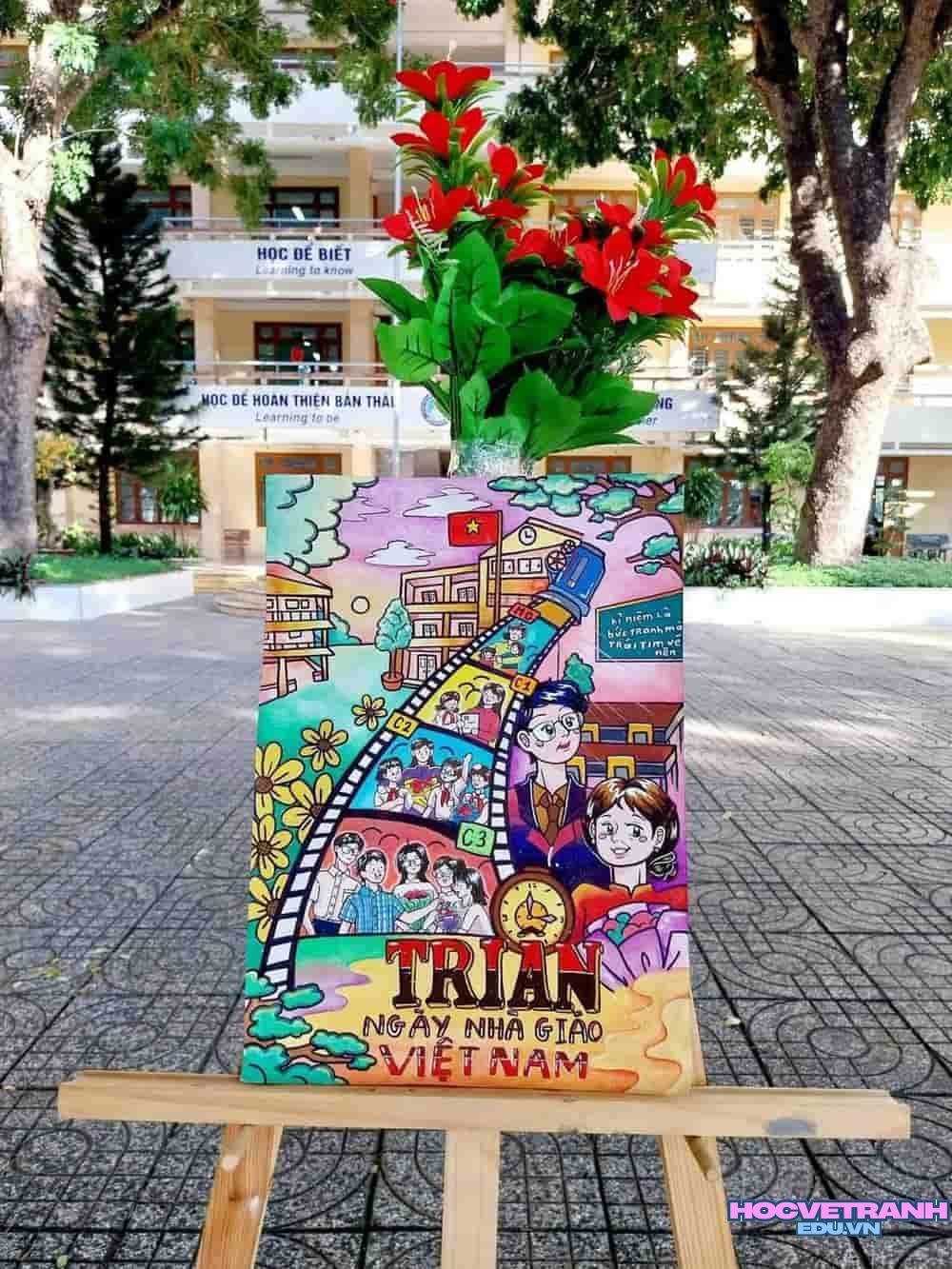 Vẽ tranh 20 11 bút