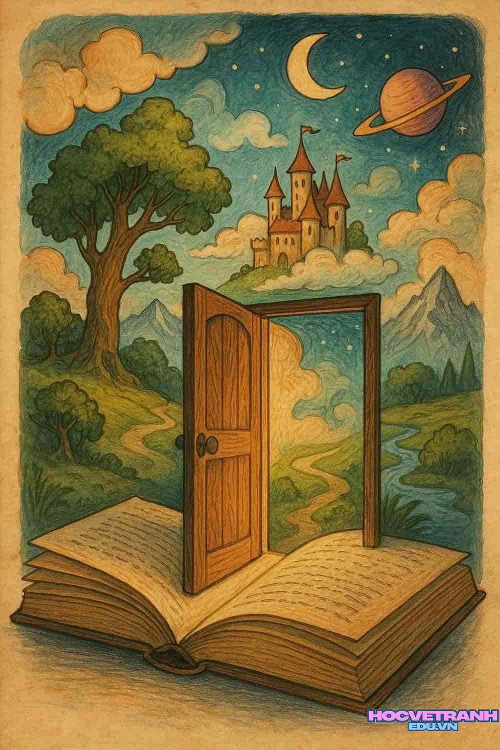 Vẽ tranh 3d hoa lá