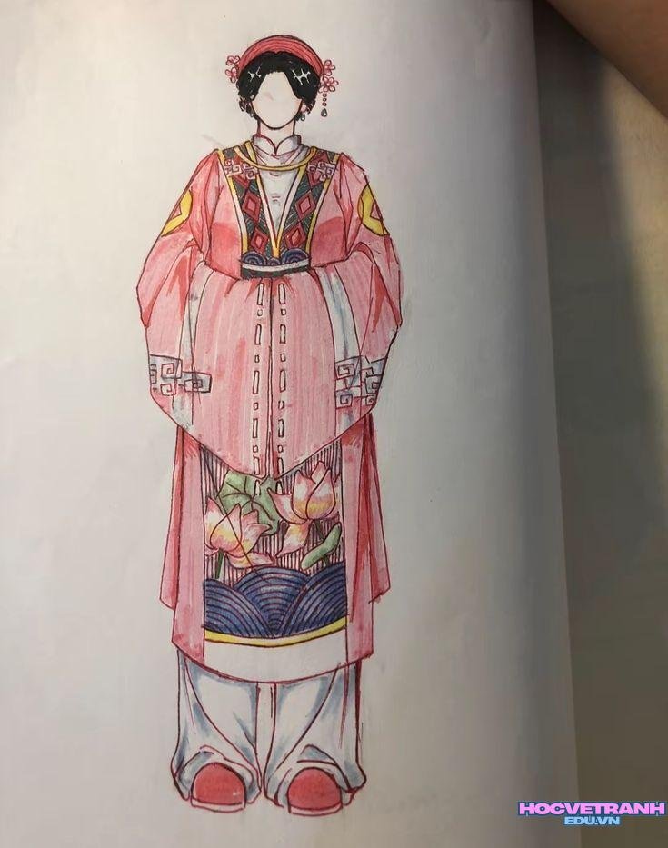 Vẽ tranh áo dài duyên