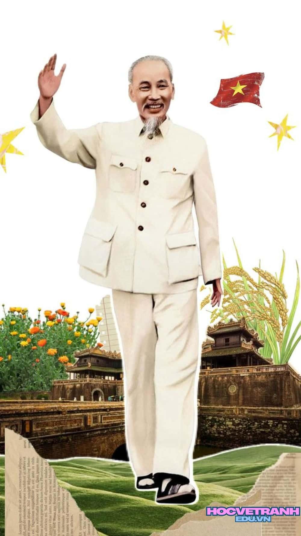 Vẽ tranh bác hồ dịu