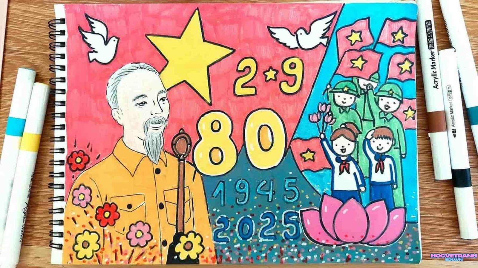 Vẽ tranh bác hồ thân