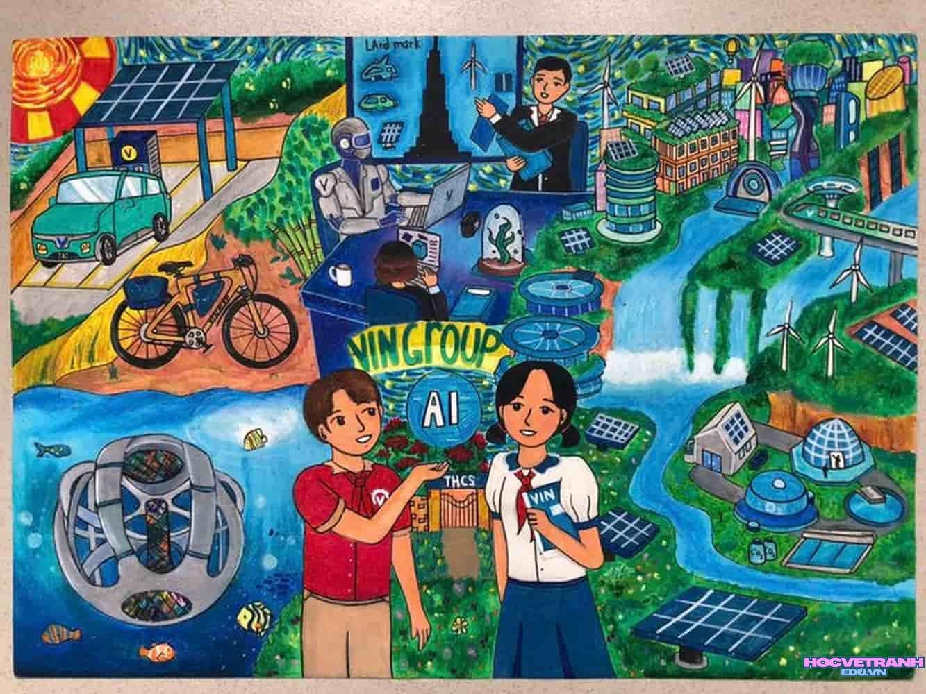 Vẽ tranh giao thông an