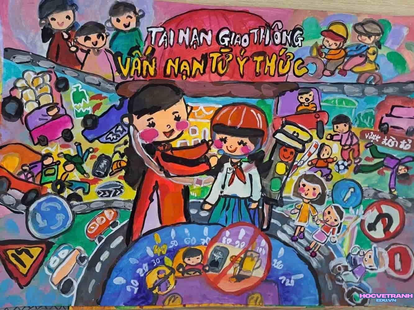 Vẽ tranh giao thông phố