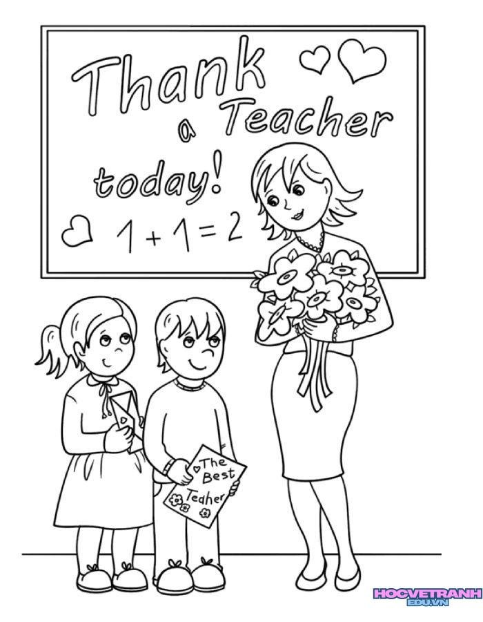 ảnh tranh tô màu 20 11 teacher day đẹp