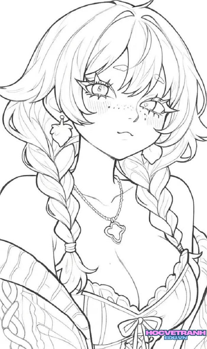 ảnh tranh tô màu anime chất