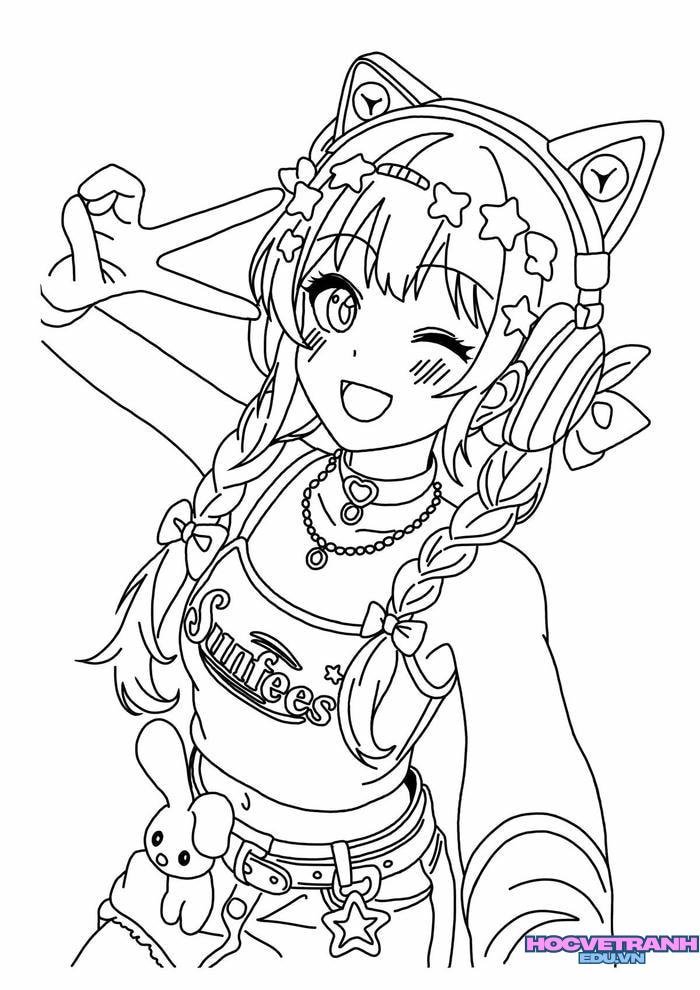 ảnh tranh tô màu anime đẹp ngầu