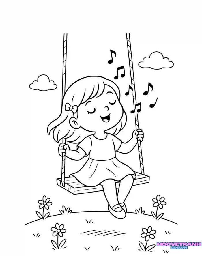 ảnh tranh tô màu bạn gái cực xinh