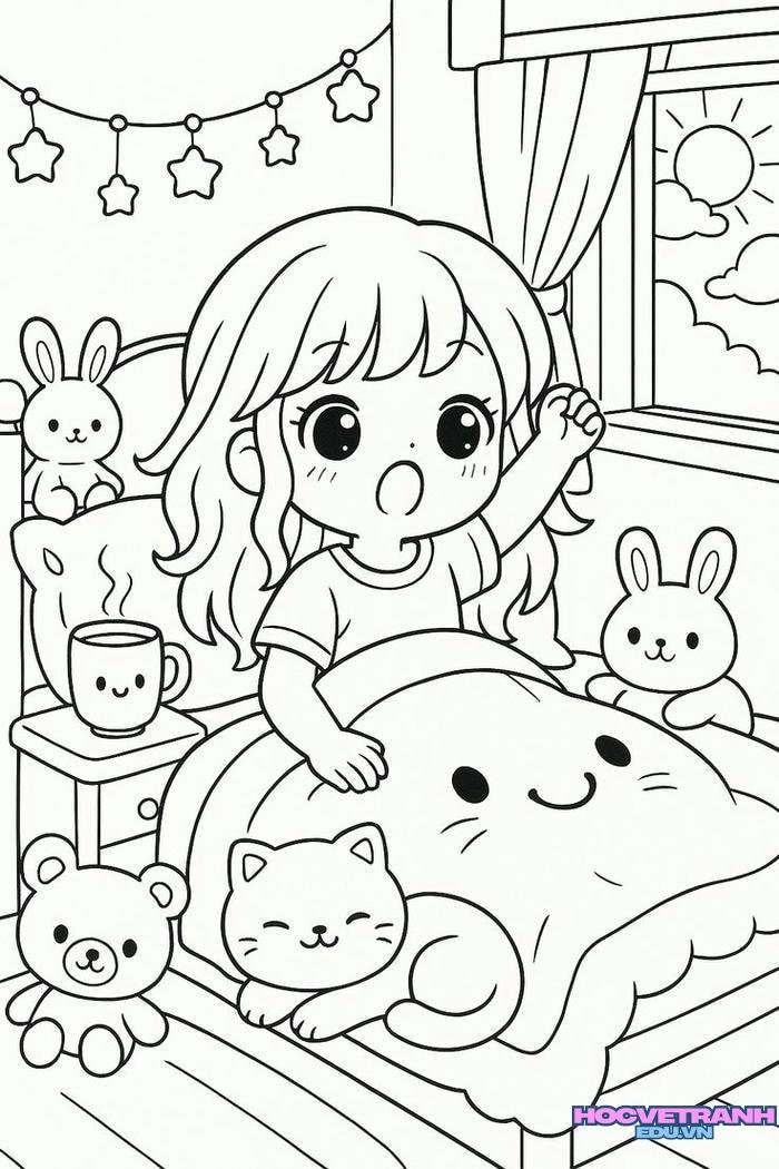 ảnh tranh tô màu bạn gái đẹp nhất