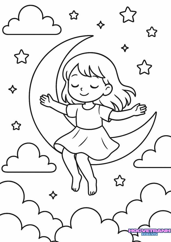 ảnh tranh tô màu bạn gái đẹp