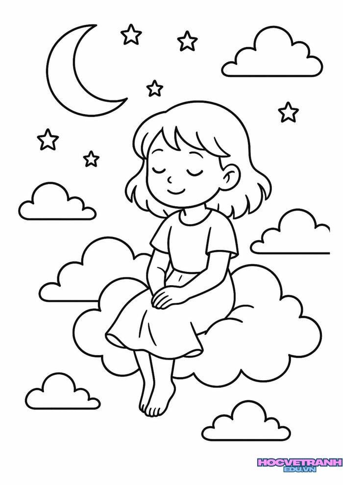 ảnh tranh tô màu bạn gái siêu xinh