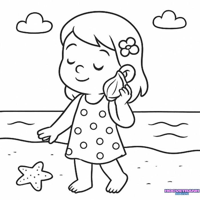 ảnh tranh tô màu bạn gái tươi