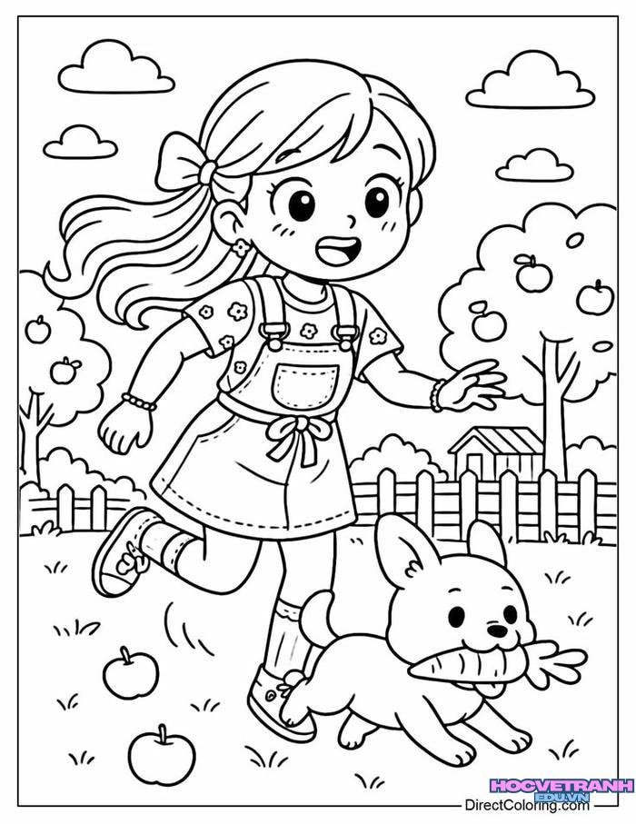 ảnh tranh tô màu bạn gái xinh nhất