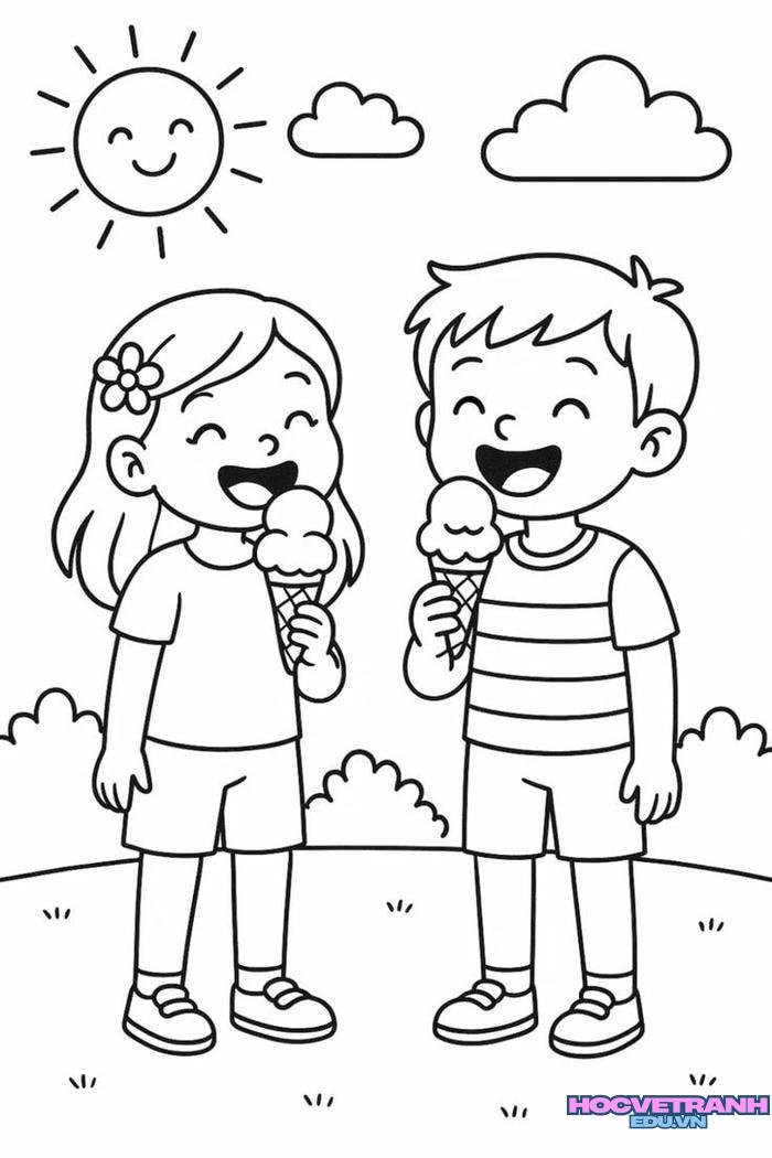 ảnh tranh tô màu bạn trai bạn gái cực xinh