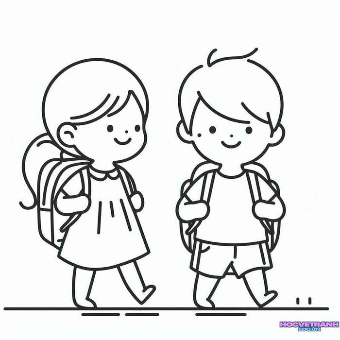 ảnh tranh tô màu bạn trai bạn gái cute