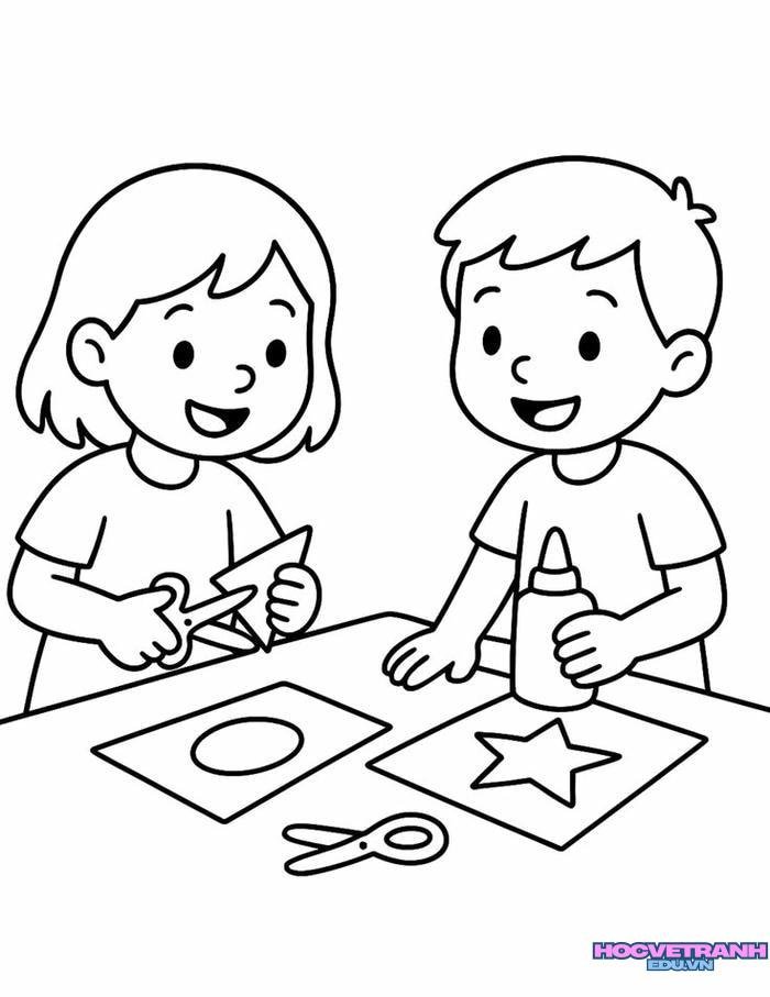 ảnh tranh tô màu bạn trai bạn gái siêu cute