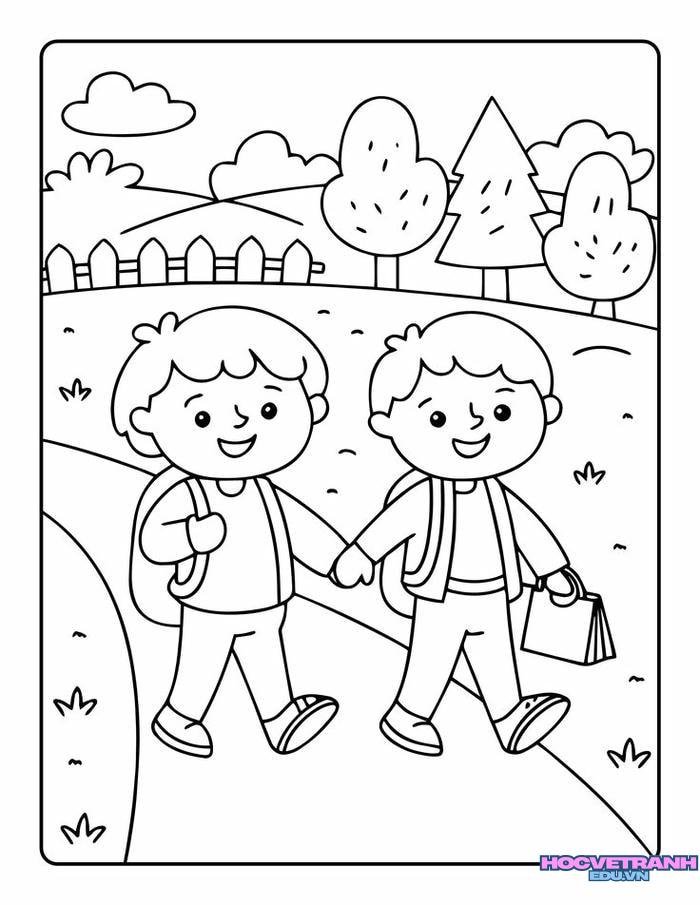 ảnh tranh tô màu bạn trai bạn gái siêu xinh