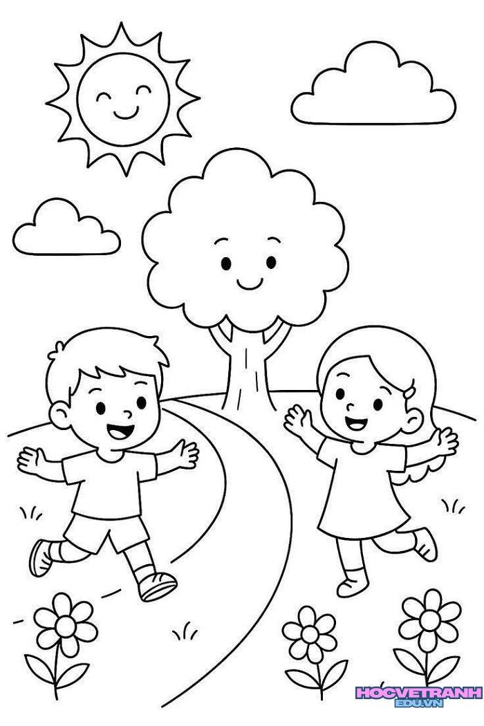 ảnh tranh tô màu bạn trai bạn gái xinh nhất