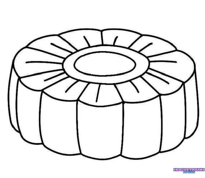 ảnh tranh tô màu bánh trung thu dễ thương đơn giản cute