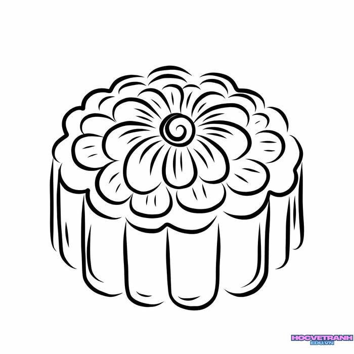 ảnh tranh tô màu bánh trung thu đẹp