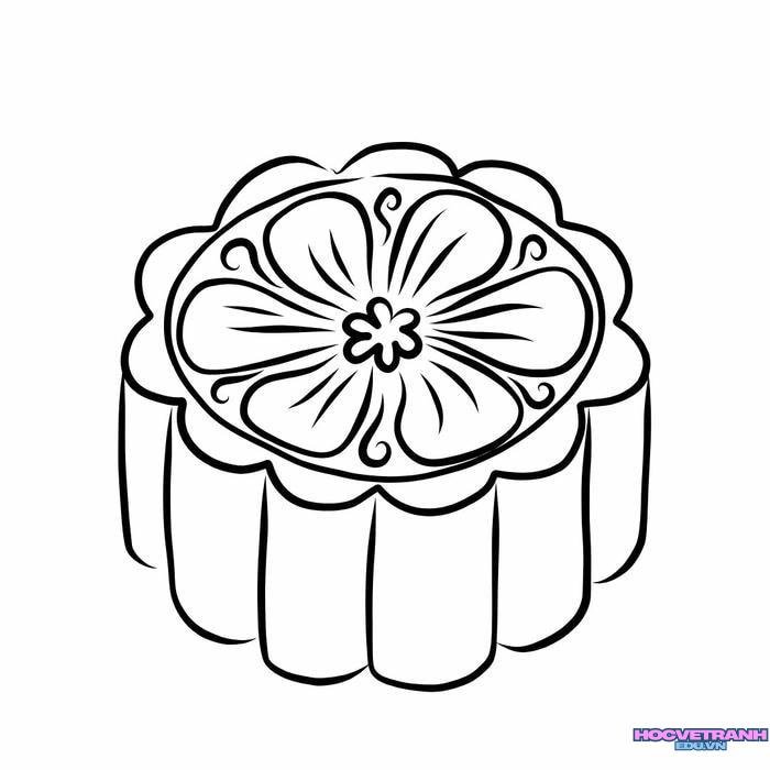 ảnh tranh tô màu bánh trung thu siêu đẹp