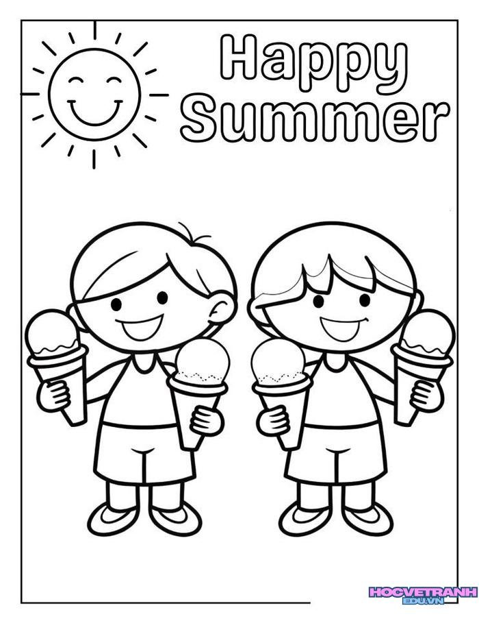 ảnh tranh tô màu các mùa trong năm cực đẹp