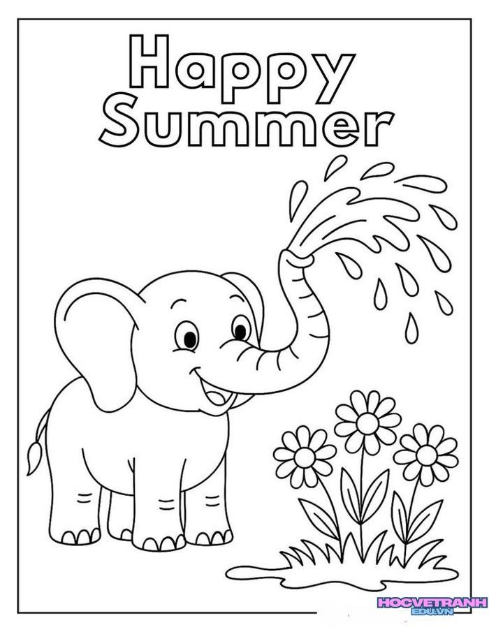 ảnh tranh tô màu các mùa trong năm đáng yêu