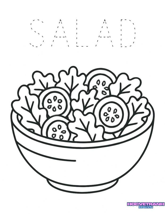 ảnh tranh tô màu các nhóm thực phẩm cho bé đáng yêu