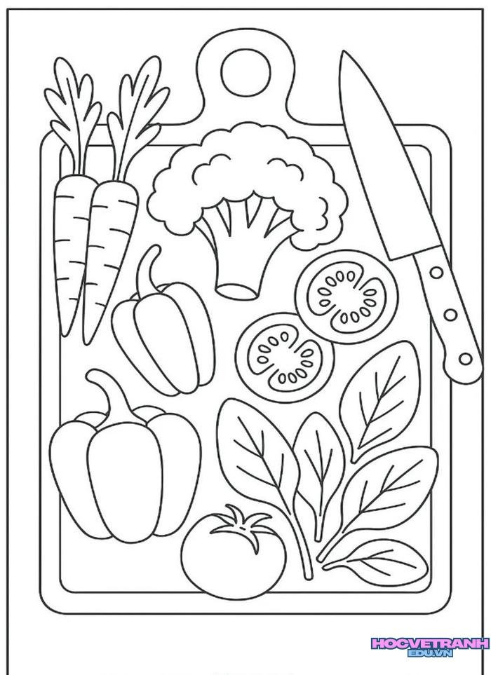 ảnh tranh tô màu các nhóm thực phẩm cho bé đẹp