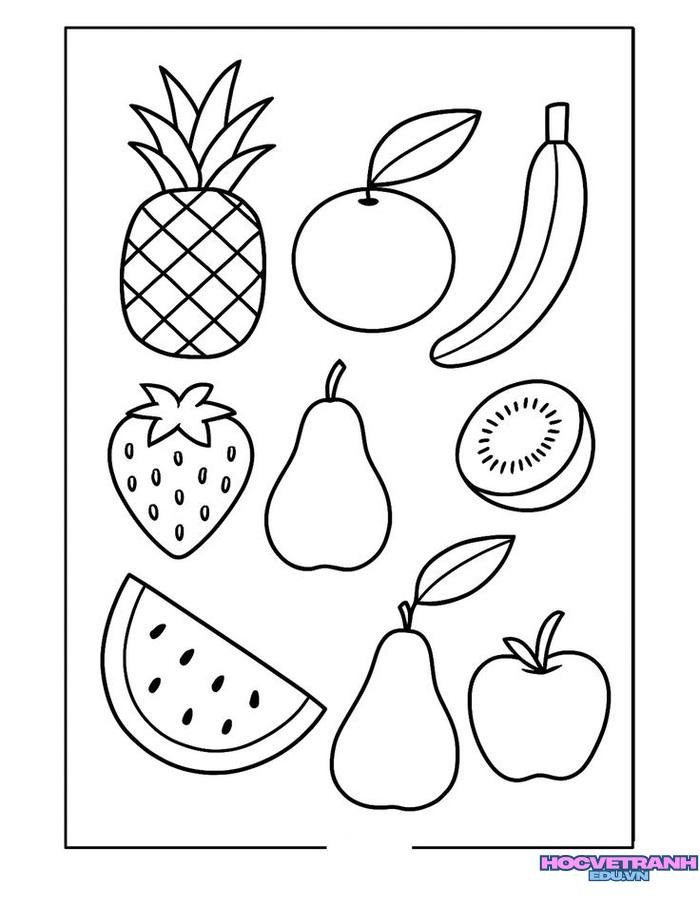 ảnh tranh tô màu các nhóm thực phẩm cho bé siêu đáng yêu