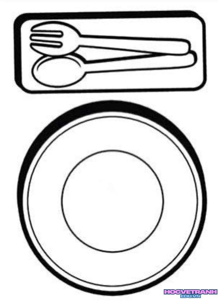 ảnh tranh tô màu cái đĩa cute