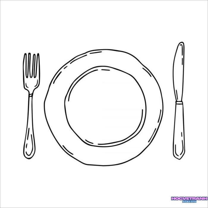 ảnh tranh tô màu cái đĩa đẹp