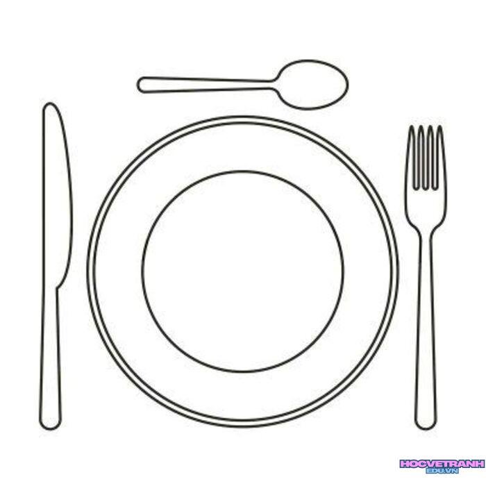 ảnh tranh tô màu cái đĩa xinh đẹp