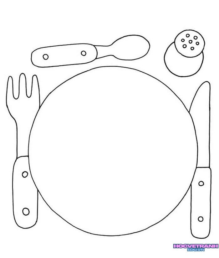ảnh tranh tô màu cái đĩa xinh