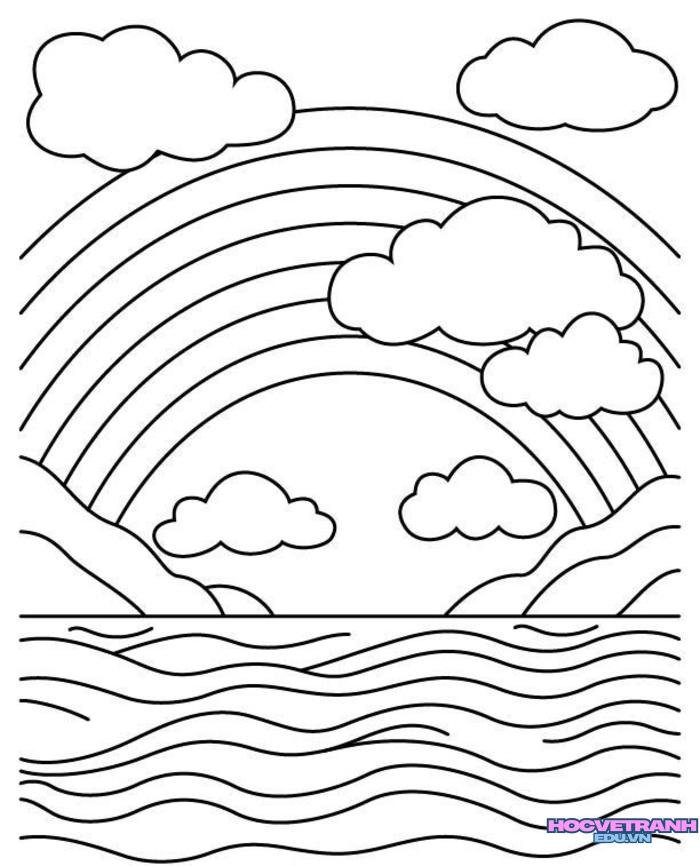 ảnh tranh tô màu cầu vồng