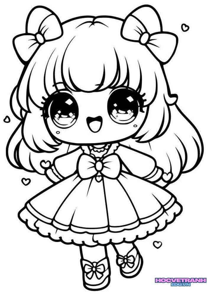 ảnh tranh tô màu chibi đẹp nhất
